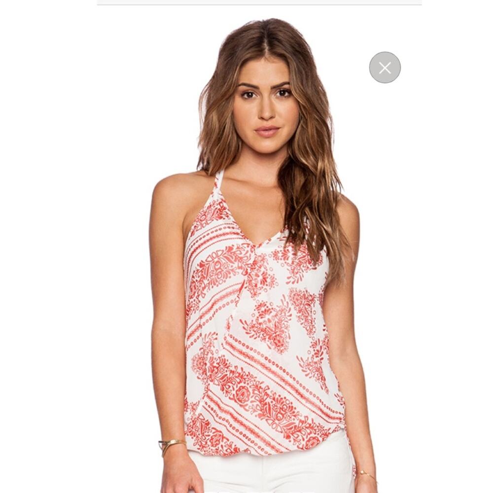 REVOLVE Bailey 44 Staying Alive Red White Surplice V Neck Tank Small